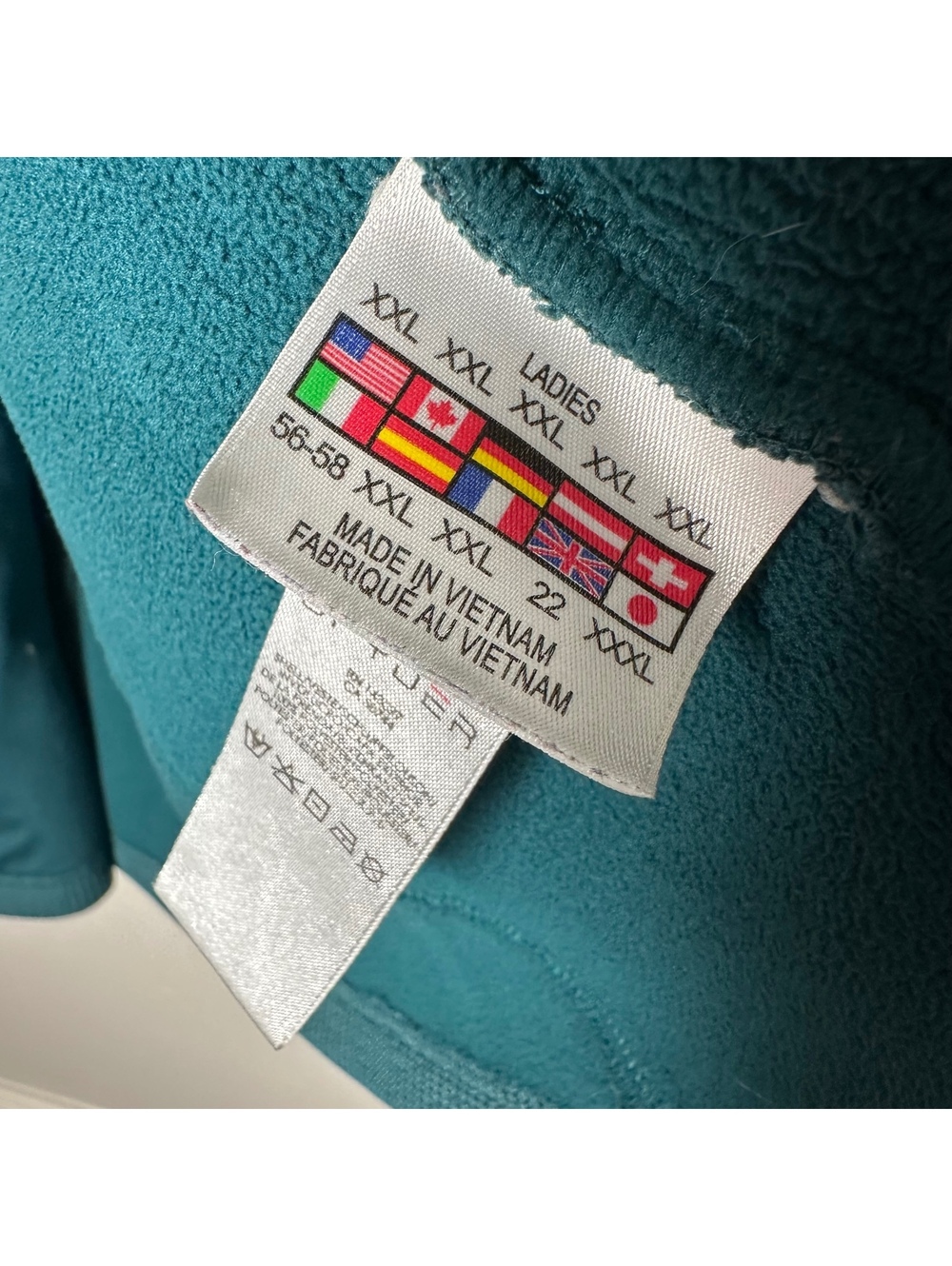Spyder Core Sweater Jacket XXL Teal Ribbed Knit Full Zip Fleece - Picture 8 of 9